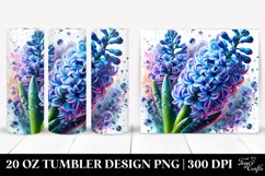 20 Oz Tumbler Sublimation | Hyacinth with Watercolor Splash Product Image 1