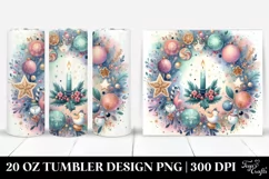Colorful Pastel Round Christmas Design, 20 Oz Tumbler Product Image 1