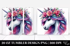 Whimsical Unicorn with Floral Wreath Clipart Product Image 1
