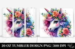 Whimsical Unicorn with Floral Wreath Clipart Product Image 1