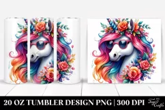 Whimsical Unicorn with Floral Wreath Clipart Product Image 1