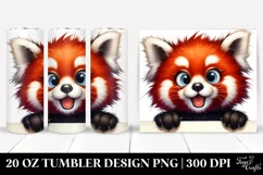 Enthusiastic Red Panda Peek Tumbler Product Image 1