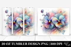 Glossy Pansy with Clipart 20 Oz Tumbler Product Image 1