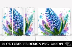 20 Oz Tumbler Sublimation | Hyacinth with Watercolor Splash Product Image 1