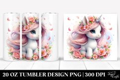 Baby Unicorn Surrounded by Spring Petals | 20 Oz Tumbler Product Image 1