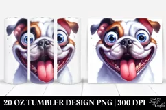Crazy Bulldog Cartoon Tumbler Product Image 1