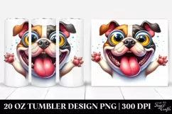 Crazy Bulldog Cartoon Tumbler Product Image 1