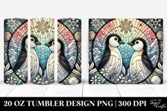 Stained Penguins Holiday Design 20 Oz Tumbler Product Image 1
