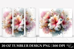 20 Oz Tumbler Sublimation | Azalea with Watercolor Splash Product Image 1
