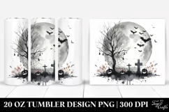 Simple Halloween Image with Moon | 20 oz Tumbler Product Image 1