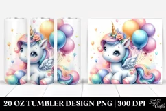 Baby Unicorn Baloons Tumbler Product Image 1