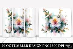 20 Oz Tumbler Sublimation | Azalea with Watercolor Splash Product Image 1