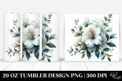 20 Oz Tumbler Sublimation | Azalea with Watercolor Splash Product Image 1