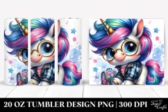 Cute Baby Unicorn, Transparent 20 Oz Tumbler Product Image 1