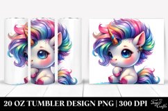 Cute Baby Unicorn, Transparent 20 Oz Tumbler Product Image 1