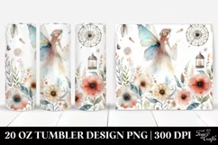 Washed Watercolor Fairy Tumbler Design Product Image 1