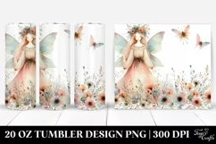 Washed Watercolor Fairy Tumbler Design Product Image 1