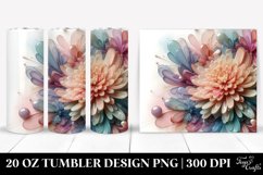 Glossy Chrysanthemum Tumbler Design Product Image 1