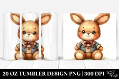 Smiling Cute Baby Plush Rabbit | 20 Oz Tumbler Product Image 1