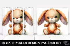 Smiling Cute Baby Plush Rabbit | 20 Oz Tumbler Product Image 1