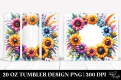 20 Oz Tumbler Sublimation | Vibrant Watercolor Frame with Product Image 1