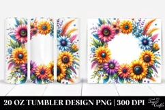20 Oz Tumbler Sublimation | Vibrant Watercolor Frame with Product Image 1