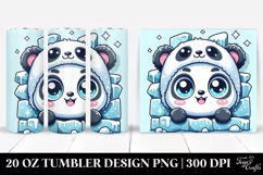 Cute Baby Panda Coming from Ice 20 Oz Tumbler Product Image 1