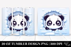 Cute Baby Panda Emerging from Icy Wall, High-Res 20 Oz Product Image 1