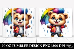 Cute Baby Bear Dancing, Transparent 20 Oz Tumbler Product Image 1