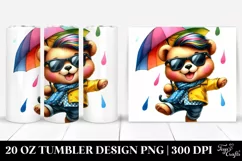 Cute Baby Bear Dancing, Transparent 20 Oz Tumbler Product Image 1