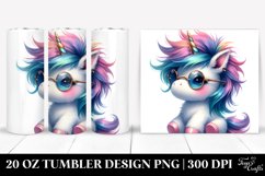 Baby Unicorn with Cool Haircut | 20 Oz Tumbler Product Image 1