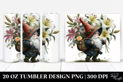 Gnome with Lily Bouquet | 20 Oz Tumbler Product Image 1