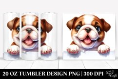 Cute Watercolor Funny Baby Bulldog Product Image 1