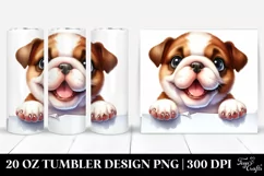 Cute Watercolor Funny Baby Bulldog Product Image 1