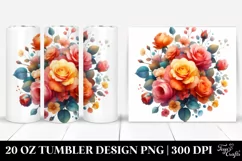 Colorful Watercolor Roses Clipart Product Image 1