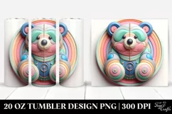 Colorful 3D Pastel Bear Ornament, 20 Oz Tumbler Product Image 1