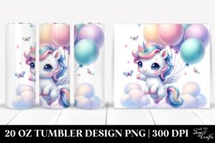 Baby Unicorn Dancing with Balloons | 20 Oz Tumbler Product Image 1