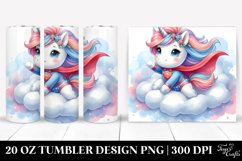20 Oz Tumbler Sublimation | Cute Baby Unicorn Hero | On Product Image 1