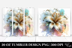 20 Oz Tumbler Sublimation | Lily with Golden Insertions | Product Image 1