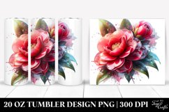 20 Oz Tumbler Sublimation | Camellia | Watercolor Splash Product Image 1