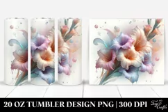 Glossy Gladiolus with Clipart 20 Oz Tumbler Product Image 1