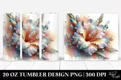 Glossy Gladiolus with Clipart 20 Oz Tumbler Product Image 1
