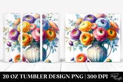 20 Oz Tumbler Sublimation | Colorful Ranunculus Vase | Product Image 1