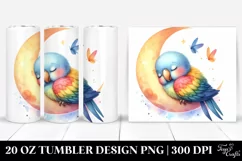Cute Baby Parrot Sleeping on the Moon | 20 Oz Tumbler Product Image 1