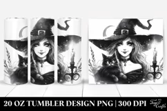 Gothic Smiling Witch with Cat Tumbler | 20 oz Tumbler Product Image 1
