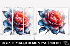 20 Oz Tumbler Sublimation | Camellia | Watercolor Splash Product Image 1