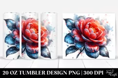 20 Oz Tumbler Sublimation | Camellia | Watercolor Splash Product Image 1