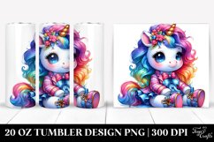 Vibrant Baby Unicorn Drawing | 20 oz Tumbler Product Image 1