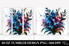 20 Oz Tumbler Sublimation | Lobelia | Watercolor Splash Product Image 1