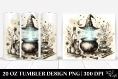 Vintage Witch Magic Potion Watercolor Tumbler | 20 oz Product Image 1
